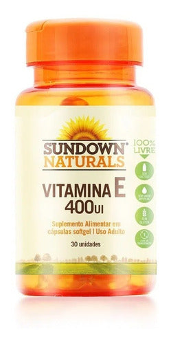 Vitamina E 400ui Sundown Naturals 30 Cápsulas e400 268mg Suplemento Alimentar
