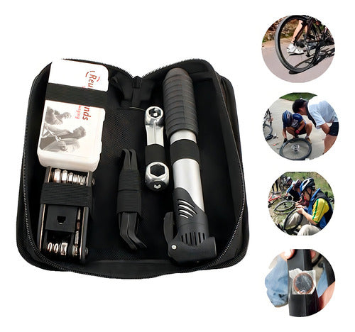 Estojo Kit Ferramentas Bike Acessórios Bomba Kit Remendo
