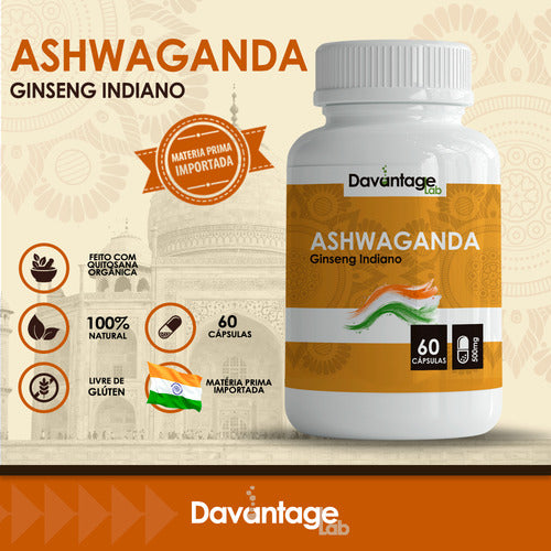 Kit 2x Potes De Ashwaga - Indiano A Verdadeira 120 Cápsula
