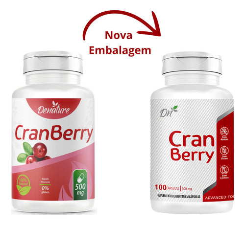 Suplemento Cran Berry 500mg 100 Cápsulas Denature Vitaminas Naturais Sabor Natural Em Pote De 100ml Un