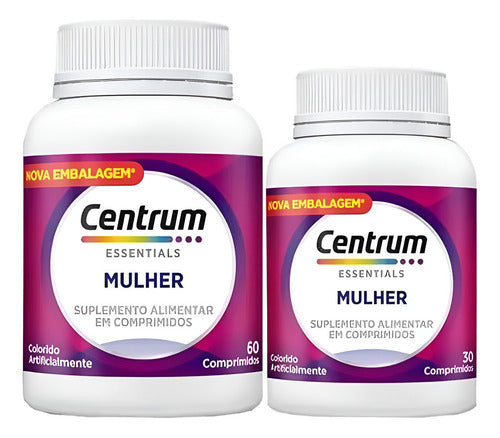 Kit Multivitamínico Centrum Mulher com 30+60 comprimidos
