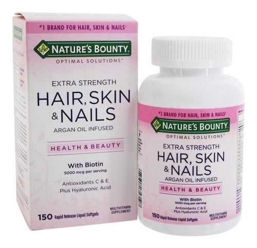 Hair Skin And Nails Nature's Bounty 150 Cápsulas Sem Sabor