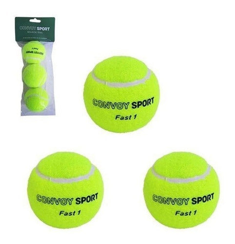 Kit Com 3 Bolas De Tênis Esporte Lazer Treino Fast