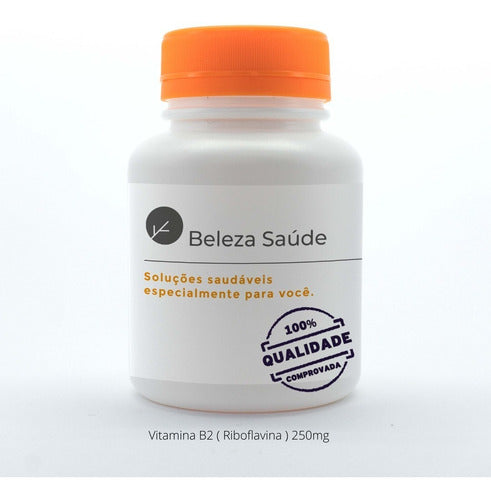 Vitamina B2 ( Riboflavina ) 250mg : 180 Cápsulas Sabor Sem