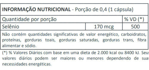 Selênio antioxidante 60 cápsulas 400mg HerboLab antienvelhecimento sem sabor