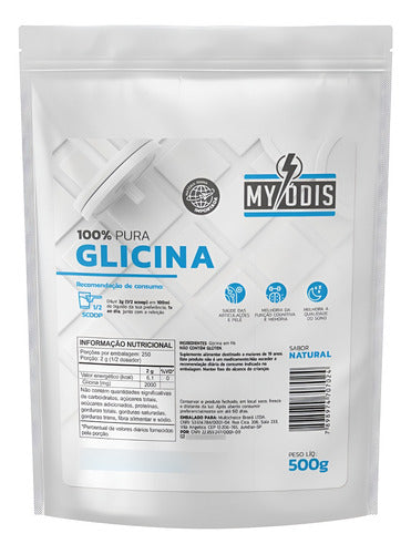 Glicina 100% Pura Suplemento Em Pó 500g Myódis