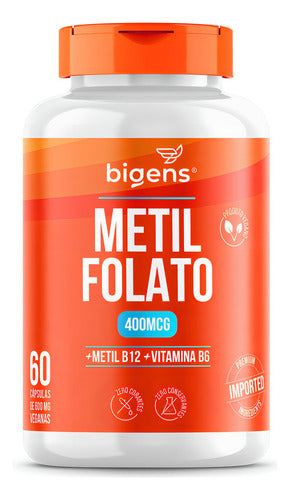 Metilfolato 60 Cps L Metil Folato Ácido Fólico Ativo Bigens Sabor Neutro