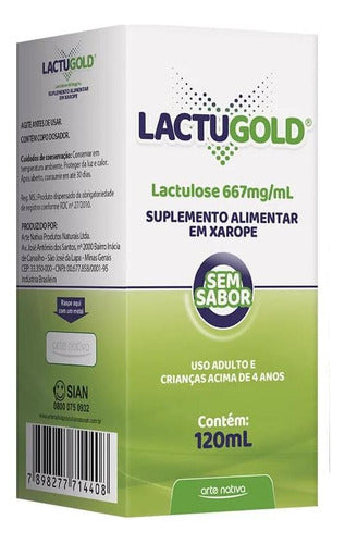 Kit 10x Lactugold 120ml (lactulose) - Arte Nativa Sabor Sem Sabor