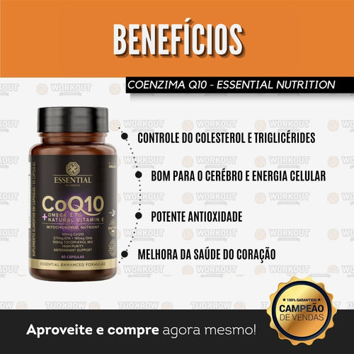 Suplemento en cápsula Essential Nutrition Coenzima Omega 3 coenzima sabor essential x 60g