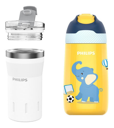 Kit Copo Térmico E Garrafa Philips Adulto E Infantil