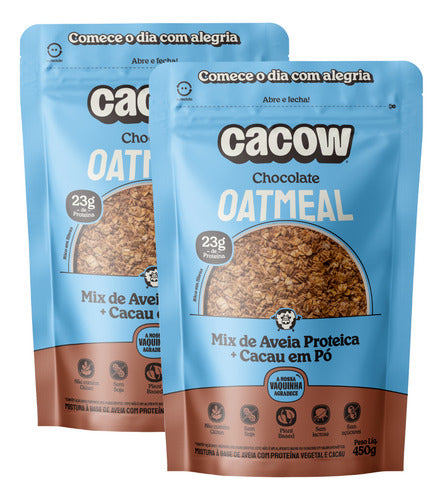 2x Mix De Proteínas Oatmeal Cacow Chocolate 450g