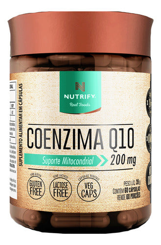 Coenzima Q10 200 Mg 60 Cápsulas Nutrify Sabor Sem sabor