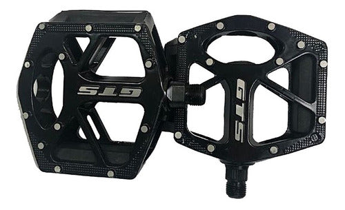 Pedal Gts Plataforma Aluminio Rosca Grossa Esferas Bike