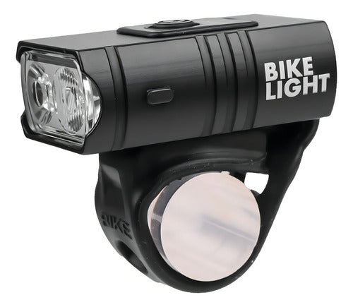 Farol Para Bike 2 Led Cree T6 Recarregável Usb Com Medidor