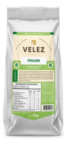 Psyllium Husk Velez 1 Kg Suplemento natural rico em fibras