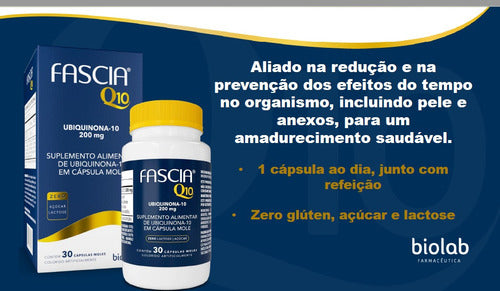 Suplemento Alimentar Fascia Q10 200mg - 30 Caps. Moles Sabor Without Flavor