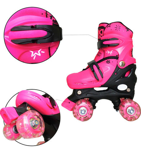 Patins Roller Ajustavel Com Kit De Proteção