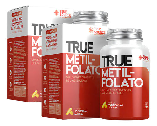 2x Metilfolato Ácido Fólico Metilado Tcm True Source 90 Cáps Sabor Sem Sabor