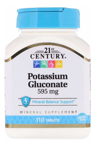 Gluconato De Potássio 110 Tabletes 595 Mg - 21st Century Eua