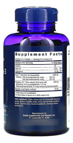 Super Omega-3 240softgel Life Extension Saúde Cardiovascular