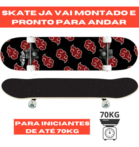Skate Naruto Street Semi Profissional Montado Iniciante