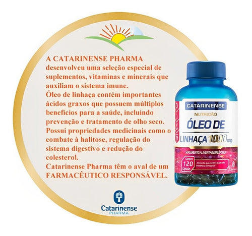 Óleo De Linhaça 1000mg 120 Caps - Catarinense Pharma Sabor Sem sabor