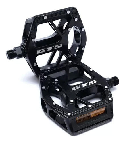 Pedal Gts Plataforma Aluminio Rosca Grossa Esferas Bike