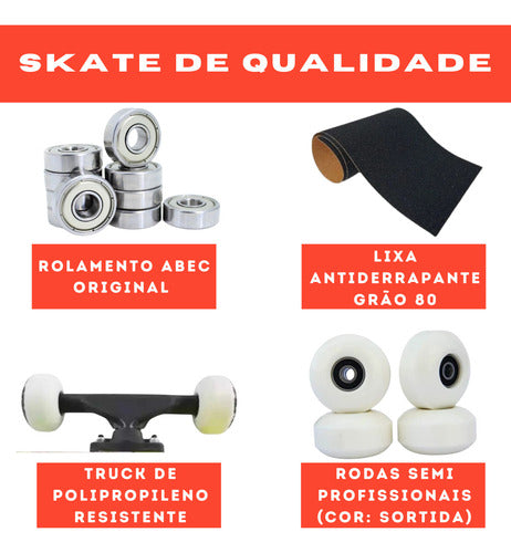Skate Naruto Street Semi Profissional Montado Iniciante