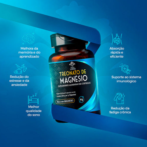 Suplemento Alimentar de L-Treonina 120 Cápsulas Suplemento Treonina 200mg Vita Nobre
