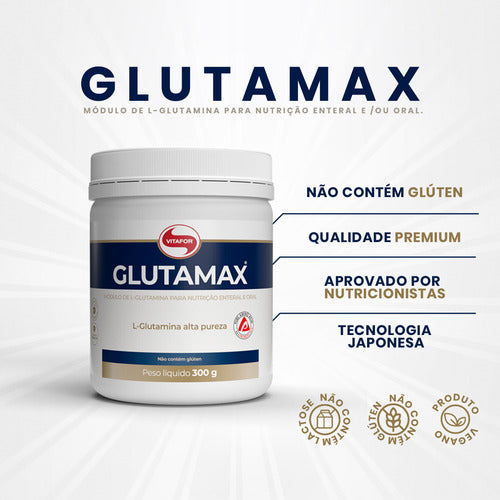 Glutamax Pó Sem Sabor Suplemento Vegano 300g Vitafor