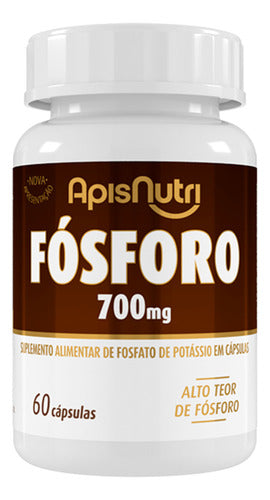 Suplemento Em Cápsulas Apisnutri Encapsulados Alimentar Fósforo Minerais/vitaminas Sabor Natural Em Pote De 200g 60 Un