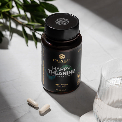 Happy Theanina (60 Caps) Teanina 250mg | Essential Nutrition Sabor Sem sabor
