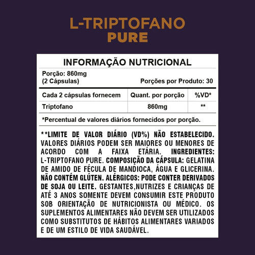 Suplemento Em Softgel Sunfood Tripofano Pure Pote 60un Sem sabor