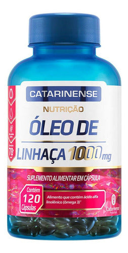 Óleo De Linhaça 1000mg 120 Caps - Catarinense Pharma Sabor Sem sabor