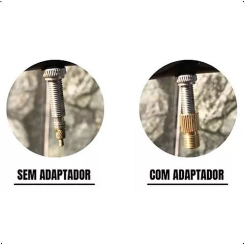 Par Bico Adaptador Válvula Presta Câmara De Ar Fino P/grosso