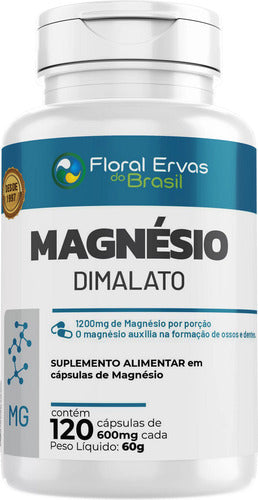 Kit/ 3 Magnésio Dimalato 360 Cáps 600mg Floral Ervas