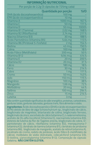 Multivitamínico Post Natal 90 Cápsulas True Source Sabor Sem Sabor