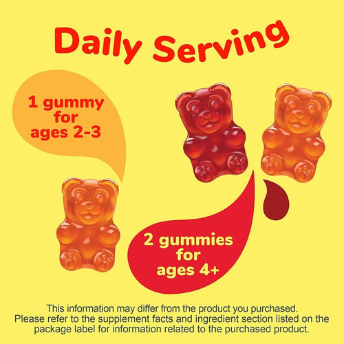 Multivitamínico Lil Critters Gummy Vites - Vitamina C imune para meninos/meninas com zinco e vitamina D