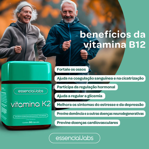 02 POTES da VITAMINA K2 MK7 Menaquinona-7 100% PURA - Fórmula Exclusiva para a Máxima Absorção e Pureza - 60 Doses
