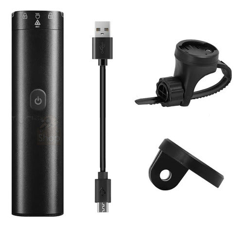 Farol Bike Suporte Garmin Gopro 1200 Lumens Guidão Integrado