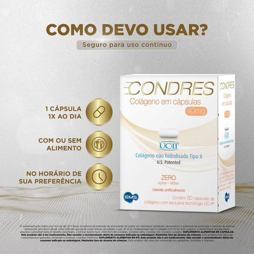 Condres Colágeno 40mg Com 90 Cápsulas