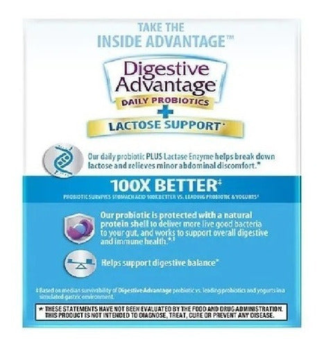 Digestive Advantage 96caps Enzima Para Intolerância Lactose