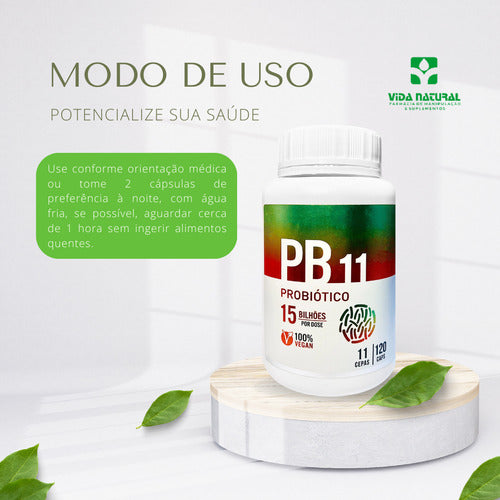 Pb11 Probiótico 120 Cápsulas Flora Intestinal