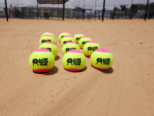 Kit Com 12 Bolas Oficiais De Beach Tênis Lcm - Rosa