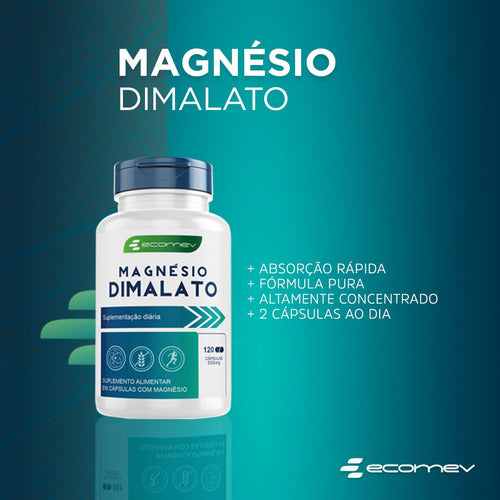 Suplemento em cápsulas Mix magnesio Quelato Dimalato Treonato 360cps 500mg Ecomev