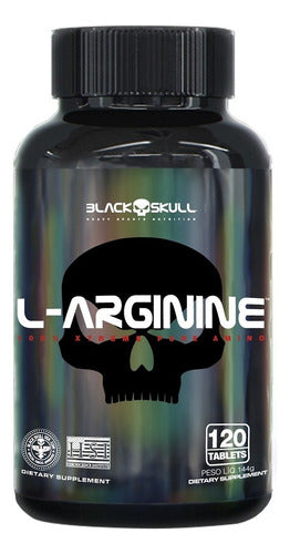 L-arginine - Aminoácido - 120 Tabletes Black Skull