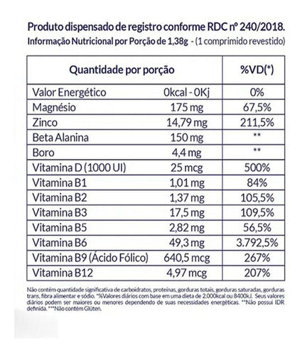Testosterol 1000 Man Inove Nutrition Suplemento 30 Unidades Sabor Sem sabor