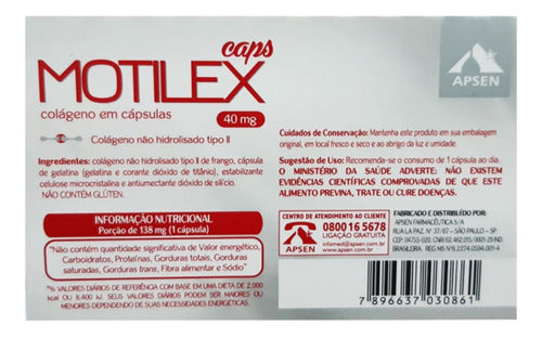 Motilex Caps Colágeno Tipo 2 Não Hidrolisado C/60 Cápsulas
