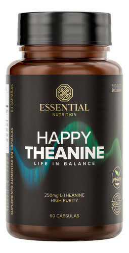 Happy Theanina (60 Caps) Teanina 250mg | Essential Nutrition Sabor Sem sabor