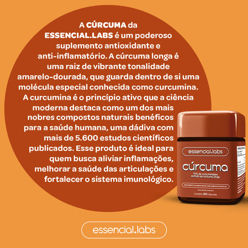 03 POTES da CÚRCUMA 130mg - Fórmula com Máxima Concentração e Pureza - 90 Doses